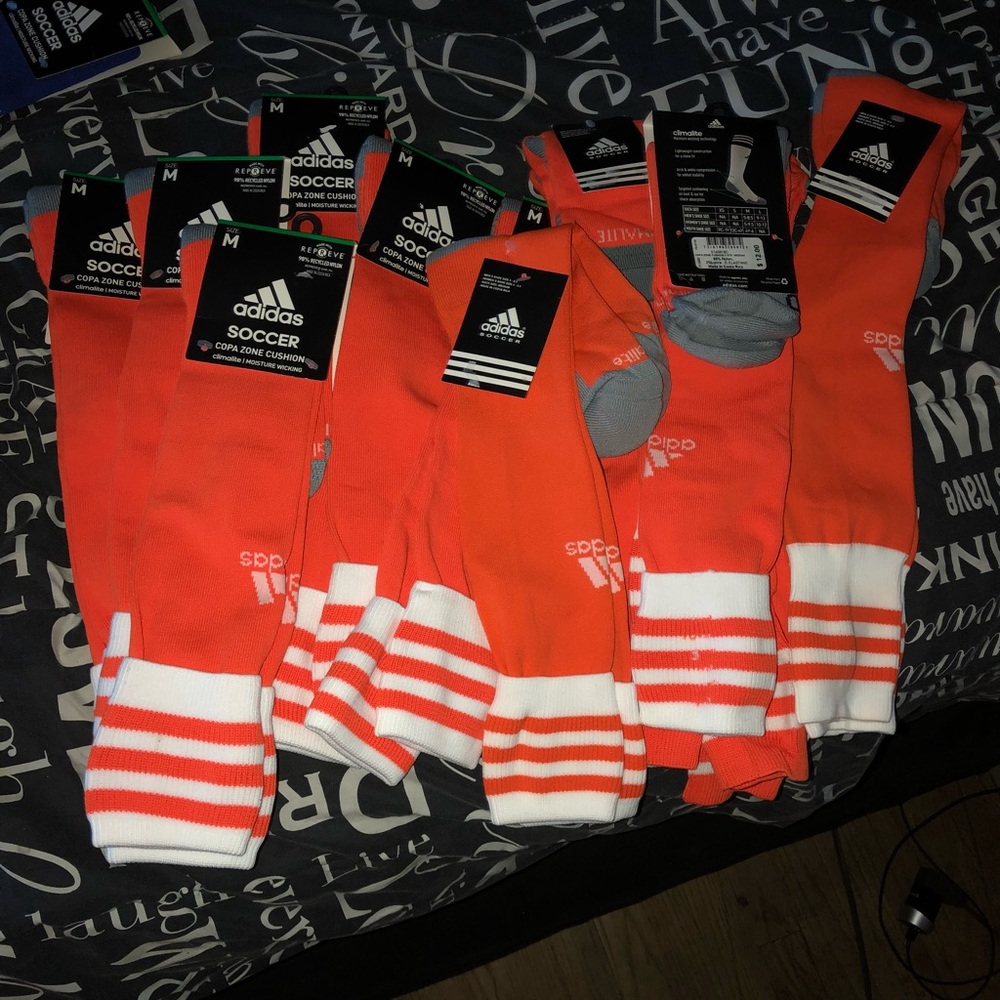 11 Climalite Soccer COPA Zone Cushion Socks Orange